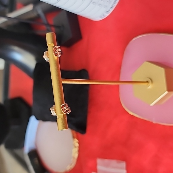 Opal & Rose Goldtone Earrings - Picture 4 of 7